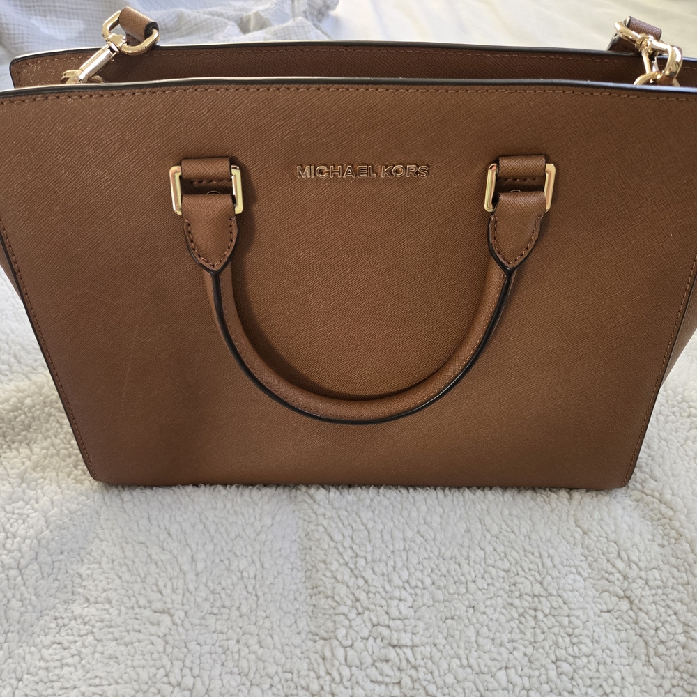 Michael Kors Brown Saffiano Leather Satchel